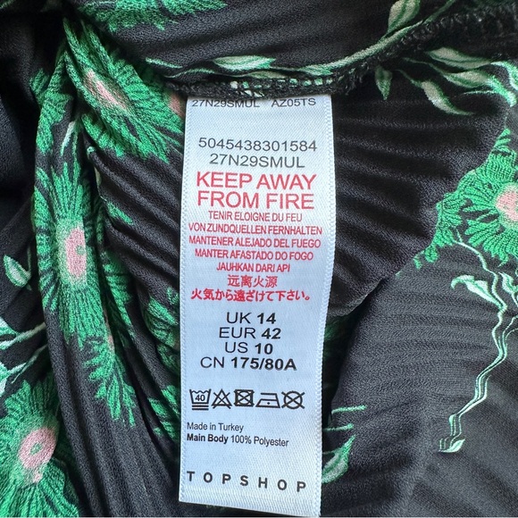 Topshop Archive Crystal Floral Pleated Midi Skirt Sz 10 - Picture 10 of 11